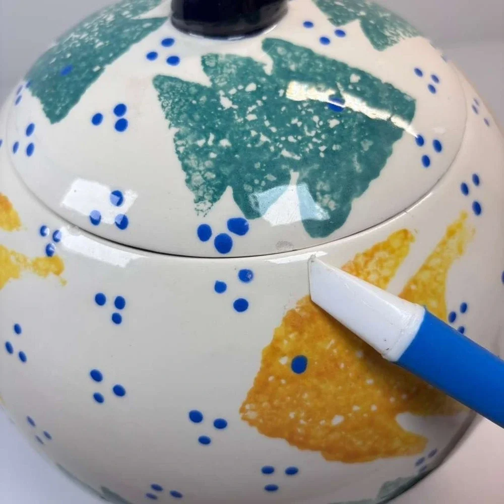 Kitty Dreams signed Sari cats fish bowl‎ cookie jar textured hand painted